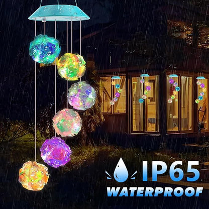 Zeiliuled Solar Wind Chime,Color Changing Colorful Ball Wind Chimes, LED Decorative Mobile, Gifts for Mom Grandma,Waterproof Outdoor Solar Lights for Garden, Patio, Yard, Window, Outdoor Decorations