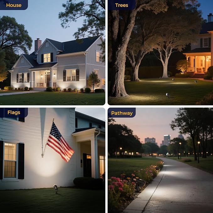 L LOHAS LED 5W Dusk to Dawn Outdoor Lighting, Auto On/Off 6000K Landscape Outdoor Spotlight, IP66 Waterproof Plug in Spot Lights for Yard, Garden, House, Pathway, Plant, UL Listed (1 Pack)