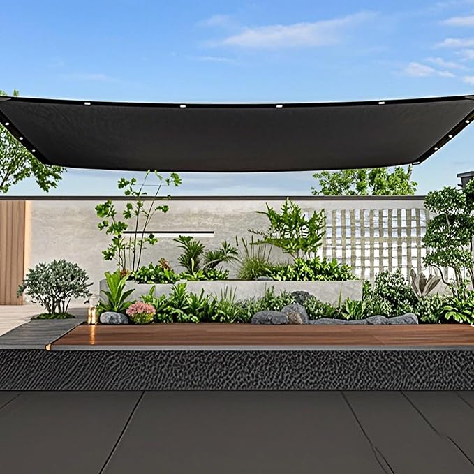 winemana Black Shade Cloth 30x30 FT– 70% Sun Shade Mesh Tarp for Greenhouse, Garden, Patio, Dog Kennel, Chicken Coop, and Outdoor Protection, Plants Cover Shade Netting with 2 Reinforced Grommets