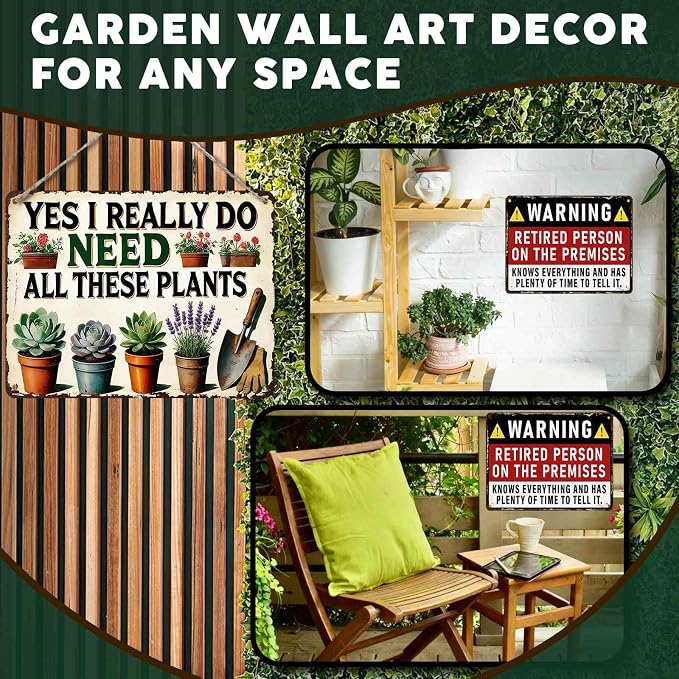 PEACHGARDEN Garden Sign I Really Need All These Plants Gardening Gifts for Women Garden Wall Decor Vintage Metal Sign For Patio Yard Greenhouse 12x16 inch