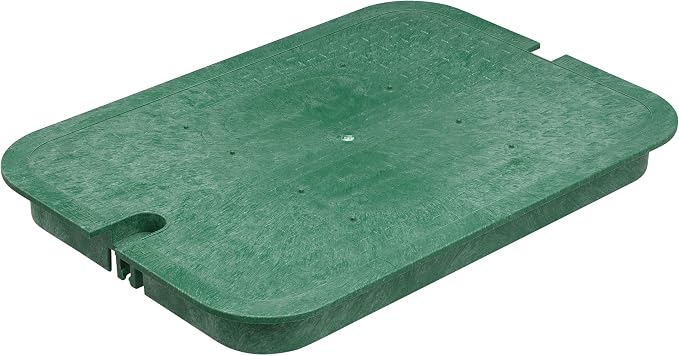 Orbit 53212 12" Standard Rectangular Sprinkler Valve Box, Black with Green Lid