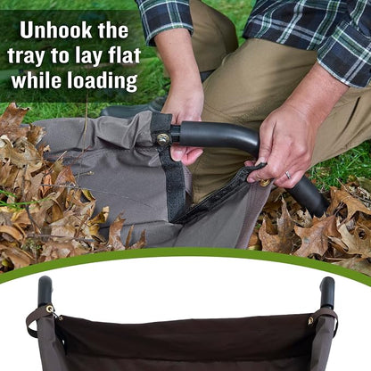 AMES Folding Wheelbarrow Lawn Yard Cart, Lightweight, Heavy Duty, Single Tire, for Leaves, Mulch, Garden Supplies