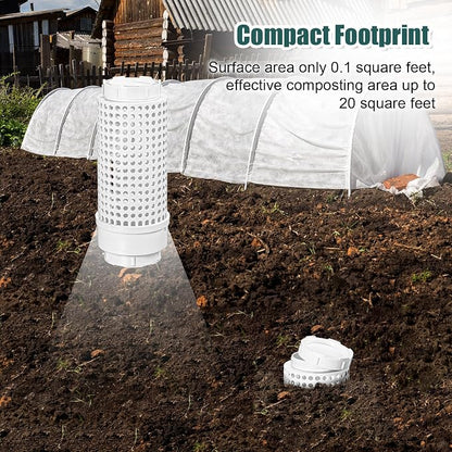 Blosssound 2 Pcs Inground Worm Composter Outdoor Farm Compost Bin Reducing Food Waste Composting Systems Sustainable Worm Composter for Raised Garden Beds at Home(11.81 x 4.33 x 4.33 Inch)