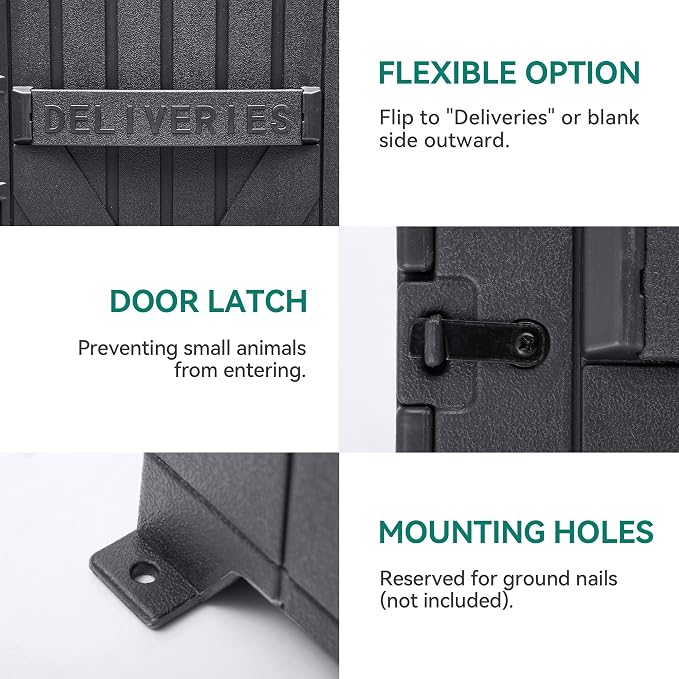 YITAHOME 60 Gallon Large Package Delivery and Storage Box | Double-Wall Resin Outdoor Package Delivery and Waterproof Deck Box for Porch, Curbside, 8.5 Cubic feet, Gray