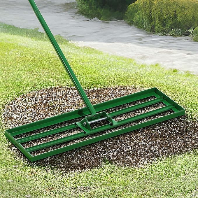 VEVOR Lawn Leveling Rake, 36"x10" Level Lawn Tool, Heavy-Duty Lawn Leveler with 78" Steel Extended Handle, Yard Leveling Rake Suit for Garden, Golf Lawn, Farm