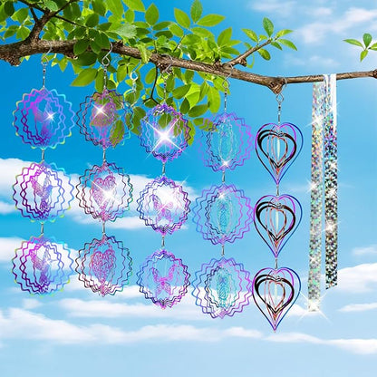 ZYNERY 15PCS Bird Deterrents for Outside Patio, Pigeon Deterrents for Outside, 3D Reflection Effectcaring Away Bird Repellent Devices Outdoor, Garden Wind Spinners Outdoor Decor, Yard Decorations