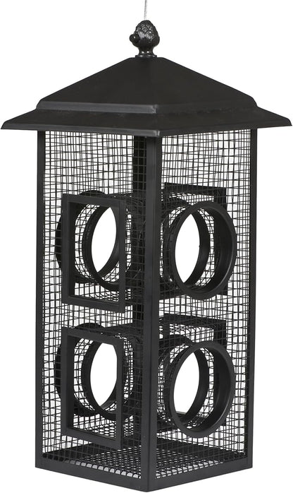 Perky-Pet Fly-Thru Wild Bird Feeder, 2 lb Seed Capacity | All-Metal Construction, Mesh Sides, Outdoor Hanging Feeder with Mesh Sides and Perch Stations