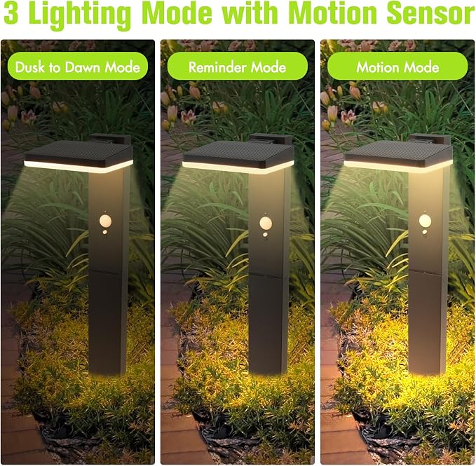 Solar Pathway Lights Outdoor, Larger 20" Super Bright 600LM Motion Sensor Solar Path Light, Die-Cast Aluminum, 72 LED, Waterproof, 3 Modes Dusk to Dawn Garden Driveway Walkway