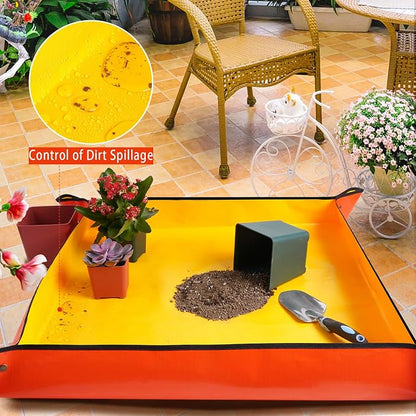 Extra Large Repotting Mat for Indoor Plants & Potting Soil Mat Portable Potting Tray Reusable Gardening Mat Garden Gift for Women Men (39.5"X39.5")