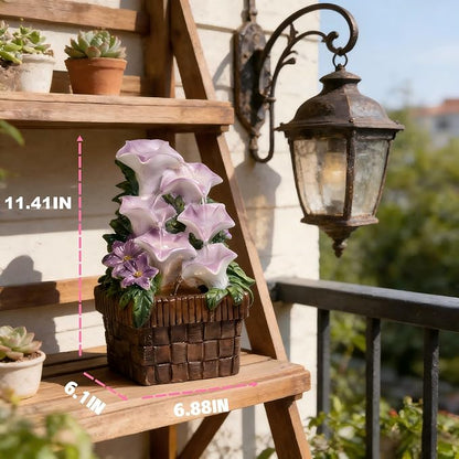 Tabletop Water Fountain Purple Water Fountains Indoor Morning Glory Themed Lavender Desk Fountain with Light for Home Heavenly Blue Zen Water Fountain for Room Relaxation Meditation(Lavender)