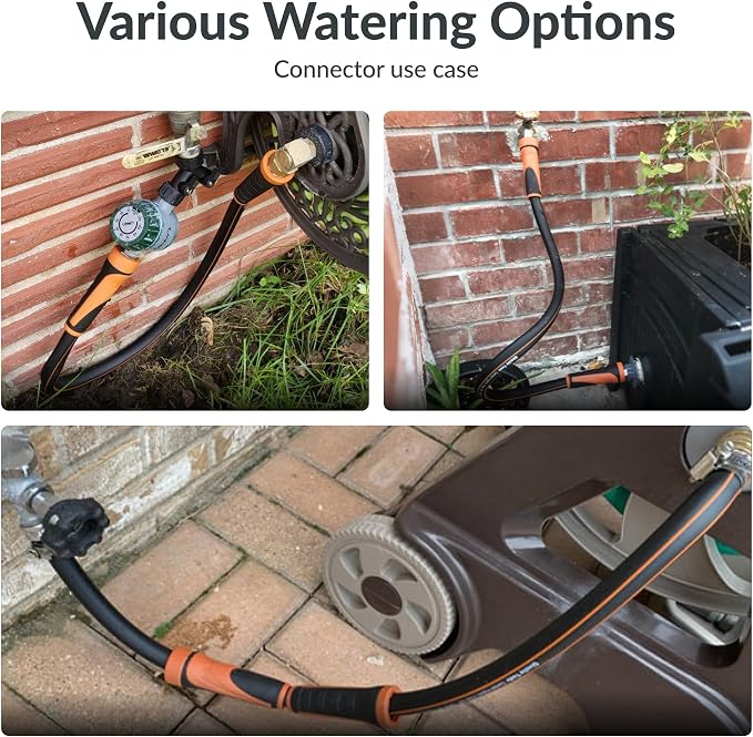 Giraffe Tools Garden Hose 5/8", Water Hose Heavy Duty, Flexible, Lightweight Hybrid Hose with Swivel Handle, 15ft Female to Female Fittings, Burst 600 PSI, Short Leader Hose