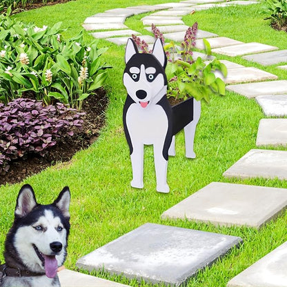 Siberian Husky Dog Planter Plant Pots,Cute Dog Flower Planter,Gifts for Pet Lovers,Unique Animal Plant Pots,Office,Indoor Outdoor Garden Decor(9.45 * 5.67 * 13.39in)