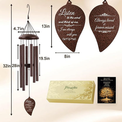 Memorial Wind Chimes for Outside, Sympathy Gift for Loss of Loved One Mom Dad, Ideal for Funeral, Bereavement Condolence Remembrance Gifts