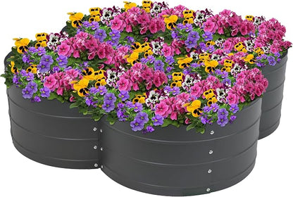 Sunnydaze Galvanized Raised Garden Bed - Outdoor Planter Box for Backyard or Patio - Steel Metal Raised Bed for Gardening Vegetables, Flowers, Herbs - 43 x 43 x 12 in - Gray - Clover
