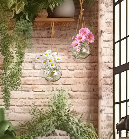 SAILINGSTORY Hanging Glass Plant Terrarium 5" Clear Set of 2 Pack | Glass Planter, Propagation Stations, Flower Vase