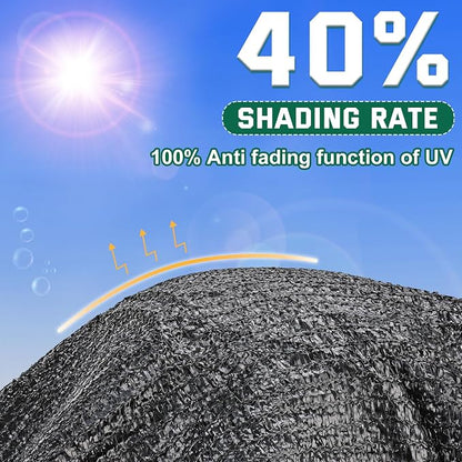 Kesfitt 40% Shade Cloth 6.5x10 ft, Breathable HDPE Mesh Sun Shade Tarp for Garden & Greenhouse, UV Resistant Outdoor Shade Fabric with Copper Grommets for Plants, Patio, Yard