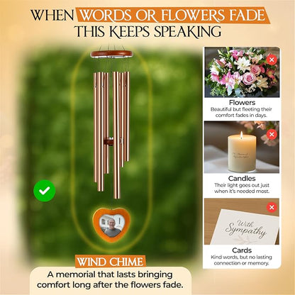 32 Inch Memorial Wind Chimes Outdoor, Wind Chimes for Loss of Loved One, Memorial Gifts for Loss of Mom, Sympathy Gifts for Mother, Father, Brother, Sister