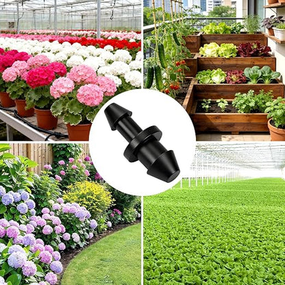 120 Pack 1/4" Drip Irrigation End Plug Fittings：1/4'' Drip Barbed End Cap Connectors for 1/4 Inch Irrigation Tubing Goof Plugs for Garden Drip Line Systems