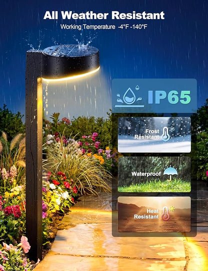 VOLISUN Solar Pathway Lights Outdoor, 12 Pack 3CCT(3000K/4500K/6000K) Bright Solar Walkway Lights, Auto On/Off, Landscape Path Lights with Optical Len & IP65 Waterproof for Yard Patio Walkway Driveway
