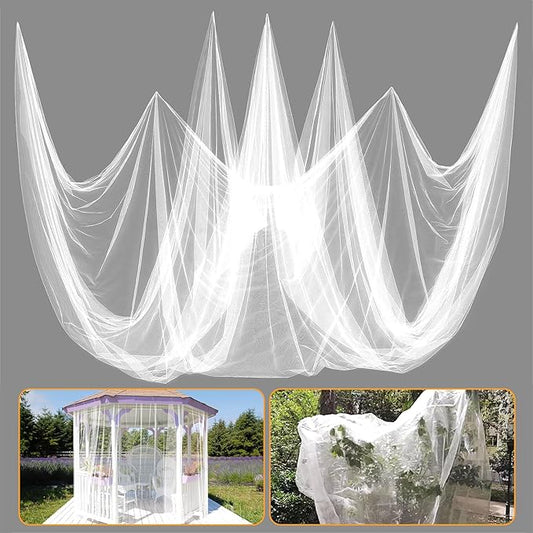 ANPHSIN 2Pcs 13x10ft Ultra fine Mosquito Net for Patio - Mesh Netting Screen for Outdoor Garden Porch Balcony, Protects Skin & Plants from Bugs, Birds, White
