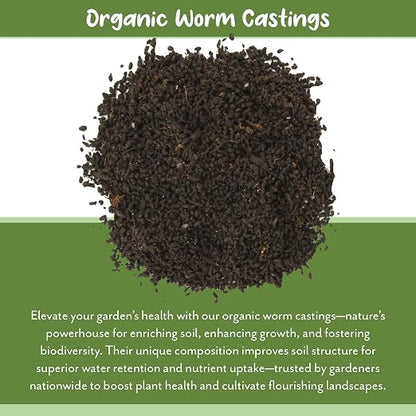 Soil Sunrise Premium Organic Worm Castings (8 Pounds) 8QT All Natural Soil Additive, Soil Builder, and Fertilizer