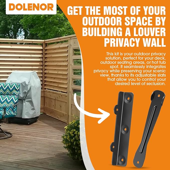 Deck Sunblind System Black Louver Hardware Kit 4 Set Stainless Steel Adjustable Brackets for Outdoor Patio Shade Pergola