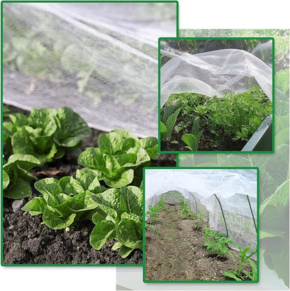 SnugNiture Garden Netting 10x33FT Ultra Fine Mesh Mosquito Netting Plant Covers, White Bird Netting Barrier Greenhouse Row Cover Protect Fruits Flower Vegetables from Birds Deer & Squirrels