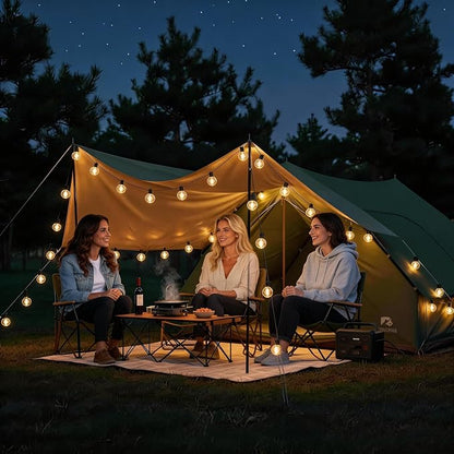 RTTY Outdoor String Lights 60 FT, Patio Lights with 32pcs Plastic G40 LED Bulbs,Shatterproof Waterproof Connectable Hanging for Porch Cafe Bistro Backyard Gazebo Balcony Deck Party