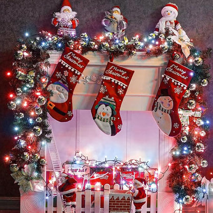 100FT 300 LED Christmas Lights Outdoor, Plug in Christmas Tree Lights Waterproof, 8 Modes String Lights for Outside House Patio Xmas Garden Party Holiday Decorations, Red and White