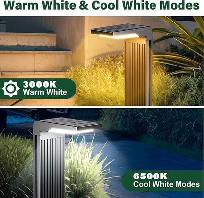COXSENI Solar Pathway Lights Outdoor 6Pack, Bright 60LED Solar Path Lights Outside Waterproof, Warm & Cool Walkway Light Solar Powered, Landscape Lighting for Driveway Lawn Patio Garden Yard