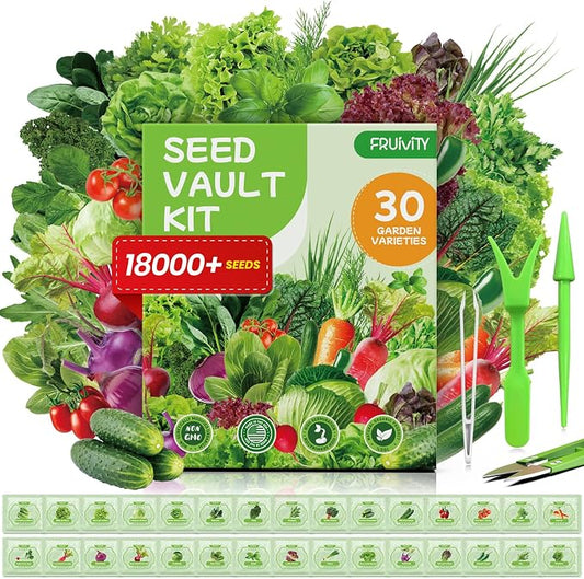 30 Heirloom Seeds Variety Pack - 18500+ Seeds for Planting Vegetables, Home Garden Seeds for Hydroponic, Indoor and Outdoor, Unique Gift for Mother, Women, Mom, Friend, Her