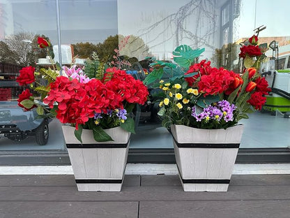 2 Pack 13 Inch Plant Pots,Indoor & Outdoor Flower Pots,Plastic Planters