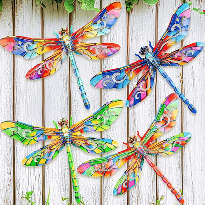 SUNREEK Metal Dragonfly Wall Decor, 12 Inches Dragonfly Outdoor Wall Art for Fence Garden Yard Patio Decorations