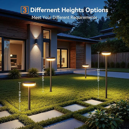 LETMY Solar Pathway Lights Outdoor, 4 Pack 2X Brighter Solar Lights Outdoor Waterproof, Taller Pathway Light with Larger Panel, Auto On/Off Up to 12Hrs Driveway Light for Yard Outside Patio Path Lawn