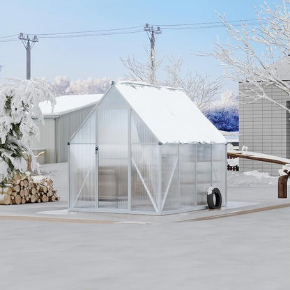 GarveeLife 6X7FT Polycarbonate Greenhouse with Aluminum Frame, Polycarbonate Greenhouse for Outdoors, Greenhouses with Ventilation, Aluminum Large Walk-in Greenhouses for Outside