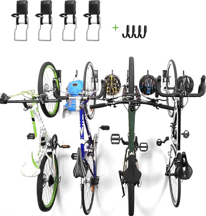 Heavy Duty Wall Mount Bicycle Holder/Hanger/Hook Bicycle Storage for Garage/House, Bike Accessories, Holds up to 110 lbs, 4 Pack