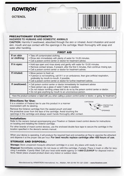 Flowtron MA-1000 Octenol Mosquito Attractant Cartridge, Compatible with BK-15, BK-40, BK-80, MC-9000, FC-8800-3 Pack