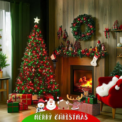 JMEXSUSS 600 LED Christmas String Lights Outdoor, Red and Green Lights Clear Wire, Christmas Twinkle String Lights Plug in for Tree Xmas Decorations