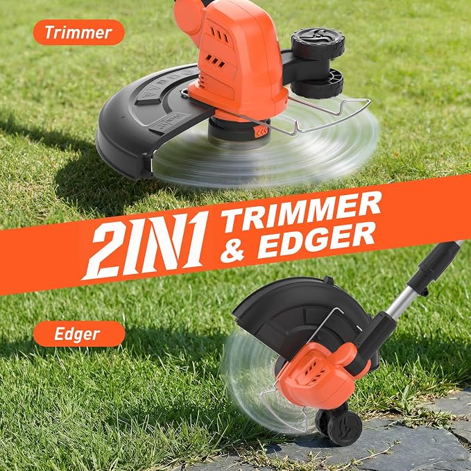 MAXLANDER 20V 13 Inch Electric Lawn Mower and 12 Inch Cordless Weed Wacker and 600CFM Cordless Leaf Blower Combo, Cordless Lawn Mower Set with 2 x 4.0Ah & 2 x 3.0Ah Batteries and Dual Chargers