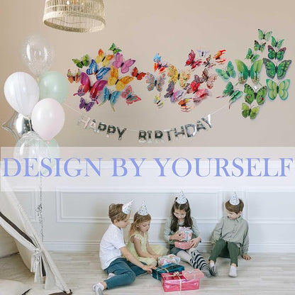 OPSEAM Butterfly Wall Decor 24/48 PCS, 3D Butterflies Stickers for Party Decorations with Magnets (Circl, 48)