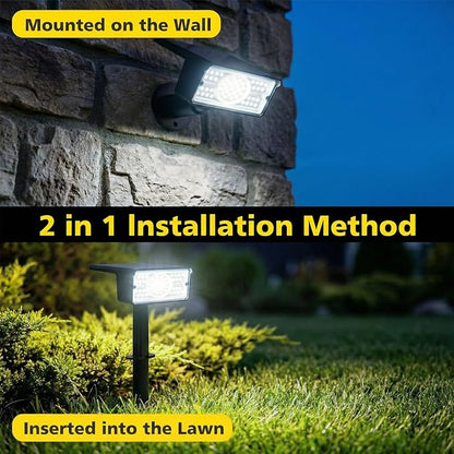 T-SUN Solar Spot Lights Outdoor 4 Pack, 49 LED 2 Lighting Modes, IP65 Waterproof Solar Landscape Spotlights, Dusk to Dawen LED Lights for Yard, Garden, Driveway, Pathway (White)