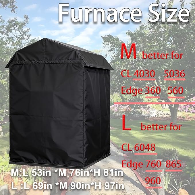 600D Thick Large Outdoor dust Cover Suitable for Central boilers, Garden Storage Sheds, Solar Sheds, Tool Storage Sheds, etc(L-69 * 90 * 97(in))