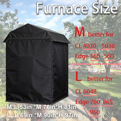 600D Thick Large Outdoor dust Cover Suitable for Central boilers, Garden Storage Sheds, Solar Sheds, Tool Storage Sheds, etc(L-69 * 90 * 97(in))