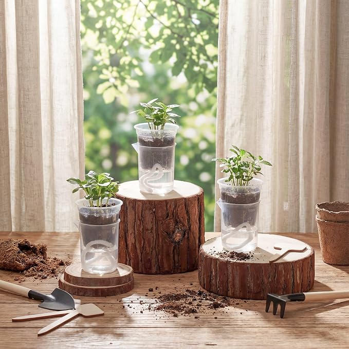 30 Pcak 2.2'' Small Self Watering Planters for Indoor Plants Mini Clear Pots with Water Level Indicator Plastic Automatic-Watering Pot with Drainage Holes for Semi-hydroponic African Violet