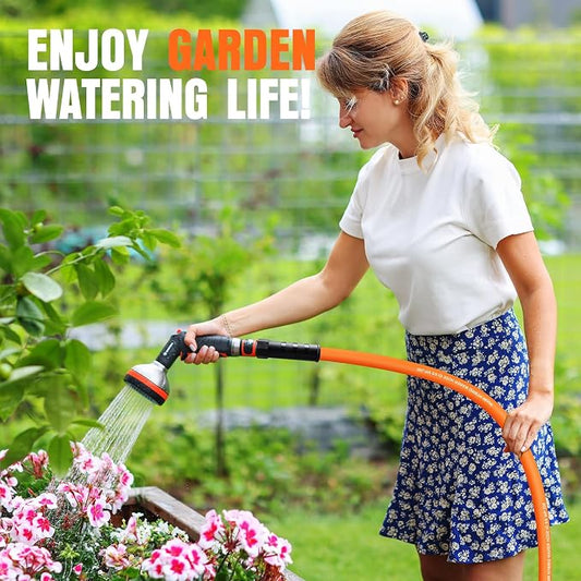 Garden Hose 25 ft x 5/8", NON-EXPANDING Flexible Water Hose, Kink Resistant Lightweight Hybrid Hose, Leakproof Yard Hose with Male to Female Fittings