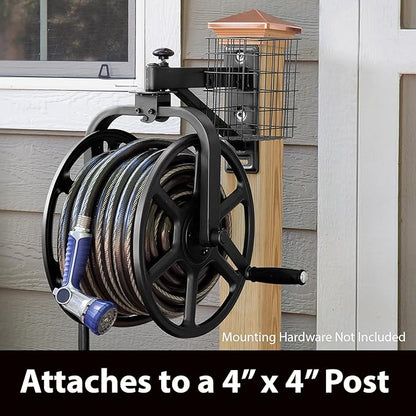 Liberty Garden 712-B Single Arm Navigator Multi-Directional Garden Hose Reel, Holds 125-Feet of, 5/8-Inch, Black