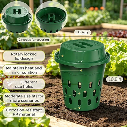 Upgrade Worm Composter 2 Pack 8L, Outdoor Indoor Worm Farm Kit for Garden, Compost Bin for Kitchen Waste, Vermicomposting Bin with Gloves, Rake, Loofah Scrubber – Organic Fertilizer Maker for Plants