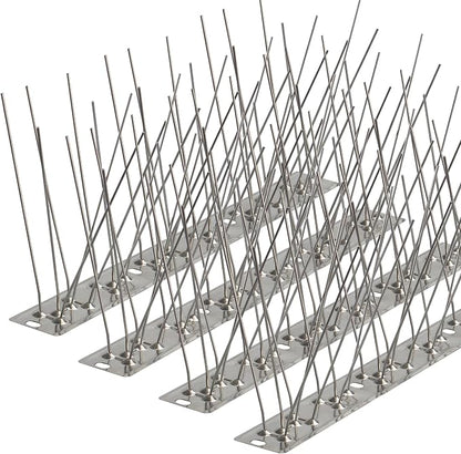Bird Spikes 3.28FT, 304 Stainless Steel Bird Deterrents Spikes for Outside to Keep Birds Away Birds Scare Devices Outdoor 4Pcs