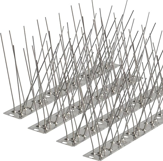 Bird Spikes 3.28FT, 304 Stainless Steel Bird Deterrents Spikes for Outside to Keep Birds Away Birds Scare Devices Outdoor 4Pcs