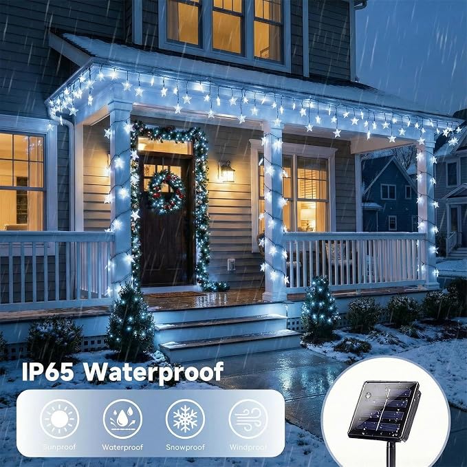Twinkle Solar Star String Lights Outdoor Waterproof 39FT/100L Fairy Lights | 8 Modes Camping Garden Wedding Party Tree Holidays Backyard Patio Cool White